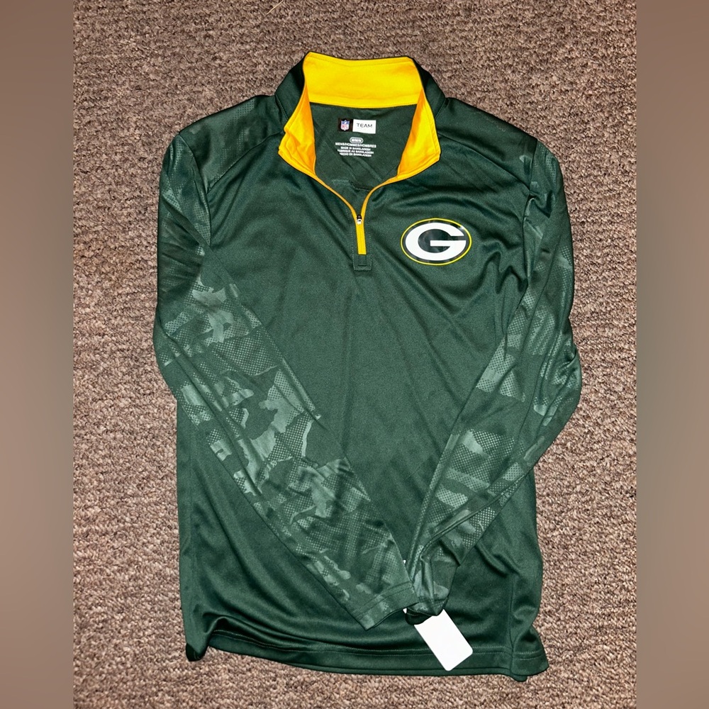 NWT Men's NFL Packers Content Quarter-Zip Pullover Size M